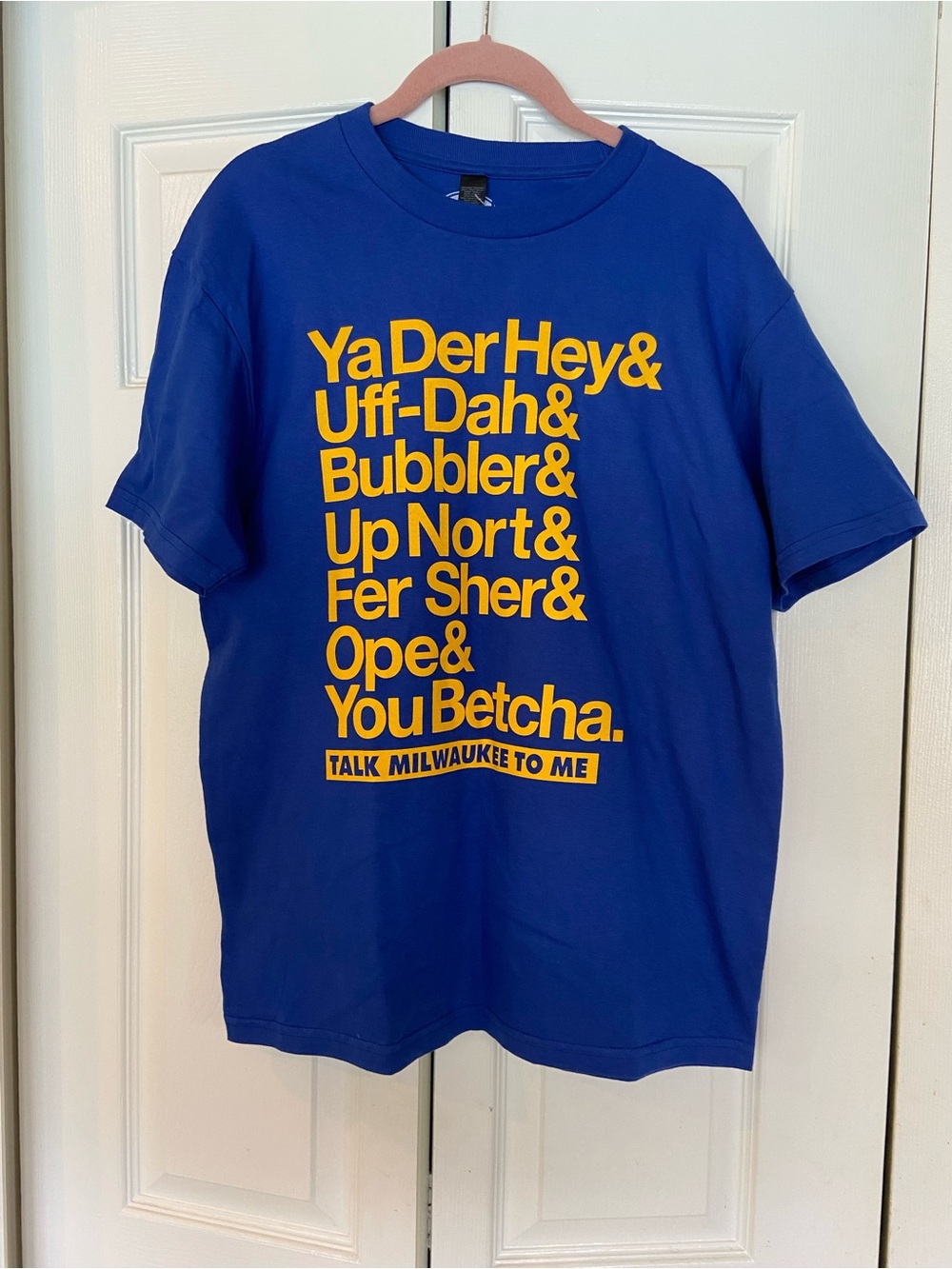 Talk Milwaukee To Me Blue Short Sleeve Graphic Tee